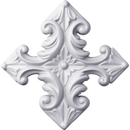 Ekena Millwork - ROS05X05ST - Endurathane Star Rosette, 4 1/2"W x 4 1/2"H x 5/8"P, Factory Primed