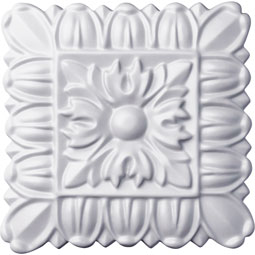 Ekena Millwork - ROS04X04BA - Endurathane Baltimore Rosette, 4 1/8"W x 4 1/8"H x 5/8"P, Factory Primed