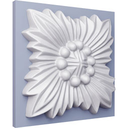 Ekena Millwork - ROS02X02DN - Endurathane Daniela Rosette, 3"W x 3"H x 1/2"P, Factory Primed