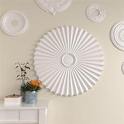 Ekena Millwork - CM34SH_P - Endurathane Shakuras Ceiling Medallion, 33 7/8"OD x 2"P (For Canopies up to 5 3/4")