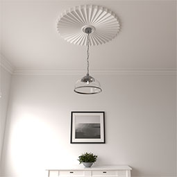 Ekena Millwork - CM34SH_P - Endurathane Shakuras Ceiling Medallion, 33 7/8"OD x 2"P (For Canopies up to 5 3/4")