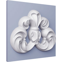 Ekena Millwork - ONL04X04X01MA - Endurathane Marcella Onlay, 4 3/8"W x 3 5/8"H x 5/8"P, Factory Primed
