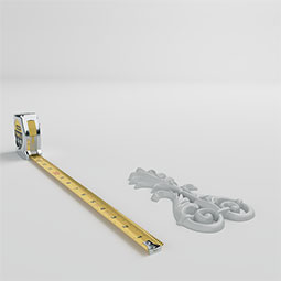 Ekena Millwork - ONL04X03X01MO - Endurathane Monique Onlay, 4 1/8"W x 3 7/8"H x 1/2"P, Factory Primed