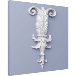 Ekena Millwork - ONL05X09X01AS - Endurathane Ashley Onlay, 4 1/2"W x 9 1/8"H x 7/8"P, Factory Primed