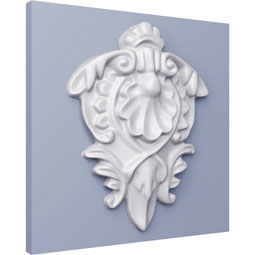 Ekena Millwork - ONL03X03X01SH - Endurathane Shell Onlay, 2 5/8"W x 3 3/8"H x 1/2"P, Factory Primed