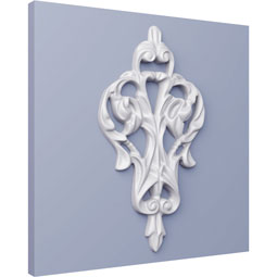 Ekena Millwork - ONL03X06X00TU - Endurathane Turin Onlay, 3 3/8"W x 6 1/8"H x 3/8"P, Factory Primed
