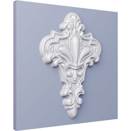 Ekena Millwork - ONL04X06X01GR - Endurathane Griffin Onlay, 4 1/8"W x 6 1/8"H x 5/8"P, Factory Primed