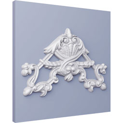 Ekena Millwork - ONL08X08X01GE - Endurathane Genevieve Onlay, 8 1/8"W x 8 1/8"H x 3/4"P, Factory Primed