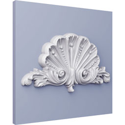Ekena Millwork - ONL09X06X01CO - Endurathane Cosmo Onlay, 9 3/8"W x 5 1/2"H x 1"P, Factory Primed
