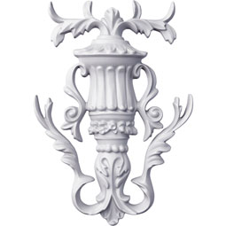 Ekena Millwork - ONL07X09X01UR - Endurathane Urn Onlay, 6 3/4"W x 8 3/4"H x 1 1/4"P, Factory Primed