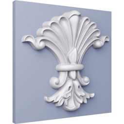 Ekena Millwork - ONL08X08X01CO - Endurathane Cosmo Onlay, 7 5/8"W x 7 1/2"H x 1 3/8"P, Factory Primed