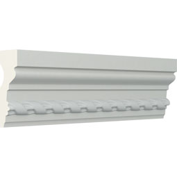 Ekena Millwork - CHA03X01WI - Endurathane Windsor Rope Chair Rail, 3"H x 1 1/8"P x 94 1/2"L, Factory Primed