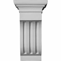Ekena Millwork - COR07X07X12ED - Endurathane Edwards Curved Corbel, 6 1/2"W x 7 3/8"D x 12"H, Factory Primed
