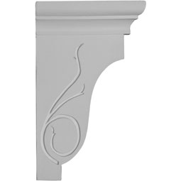 Ekena Millwork - COR07X07X12ED - Endurathane Edwards Curved Corbel, 6 1/2"W x 7 3/8"D x 12"H, Factory Primed
