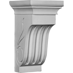 Ekena Millwork - COR07X07X12ED - Endurathane Edwards Curved Corbel, 6 1/2"W x 7 3/8"D x 12"H, Factory Primed