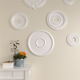 Ekena Millwork - CM20OD_P - Endurathane Odessa Bead & Barrel Ceiling Medallion, 19 3/4"OD x 1 3/8"P (Fits Canopies up to 5")