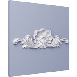 Ekena Millwork - ONL12X04X01ED - Endurathane Edwards Sunflower and Leaves Onlay, 12 3/8"W x 4"H x 7/8"P, Factory Primed