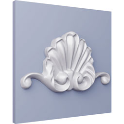 Ekena Millwork - ONL03X02X00BO - Endurathane Bordeaux Shell Onlay, 3"W x 1 3/4"H x 3/8"P, Factory Primed