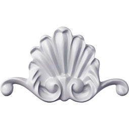 Ekena Millwork - ONL03X02X00BO - Endurathane Bordeaux Shell Onlay, 3"W x 1 3/4"H x 3/8"P, Factory Primed