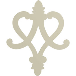 Ekena Millwork - ONL09X11X01FL - Endurathane Fleur de Lis Onlay, 9 7/8"W x 11 7/8"H x 1 7/8"P, Factory Primed
