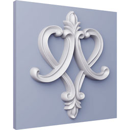 Ekena Millwork - ONL09X11X01FL - Endurathane Fleur de Lis Onlay, 9 7/8"W x 11 7/8"H x 1 7/8"P, Factory Primed