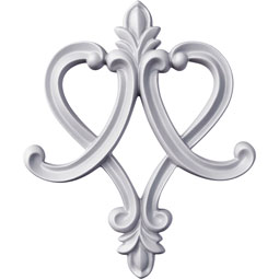 Ekena Millwork - ONL09X11X01FL - Endurathane Fleur de Lis Onlay, 9 7/8"W x 11 7/8"H x 1 7/8"P, Factory Primed
