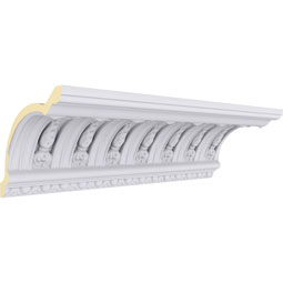 Ekena Millwork - MLD07X09X11RA - Endurathane Raymond Crown Moulding, 7 3/8"H x 9 1/8"P x 11 3/4"F x 94 1/2"L, Factory Primed