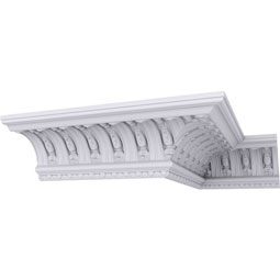Ekena Millwork - MLD07X09X11RA - Endurathane Raymond Crown Moulding, 7 3/8"H x 9 1/8"P x 11 3/4"F x 94 1/2"L, Factory Primed