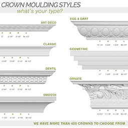 Ekena Millwork - MLD12X15X19PR - Endurathane Preston Crown Moulding, 12"H x 15 3/8"P x 19 1/2"F x 94 1/2"L, Factory Primed