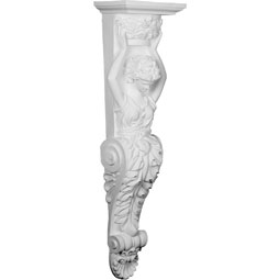 Ekena Millwork - COR10X07X40DA - Endurathane Damon Corbel, 10 1/8"W x 7 5/8"D x 40 1/8"H, Factory Primed