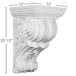 Ekena Millwork - COR13X12X20CO - Endurathane Cosmo Corbel, 13"W x 12"D x 20 1/2"H, Factory Primed