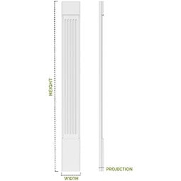 Ekena Millwork - PILBE - Endurathane Bendon Fluted Pilaster, High Density Polyurethane, Factory Primed White, Sold Each