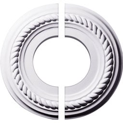 Ekena Millwork - CM07AL2-03500 - Endurathane Small Alexandria Ceiling Medallion, 7 7/8"OD x 3/4"P (Fits Canopies up to 4 5/8"), Two Piece, Factory Primed