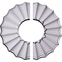 Ekena Millwork - CM09SH2-03500 - Endurathane Shakuras Ceiling Medallion, 9"OD x 3 1/2"ID x 1 3/8"P (Fits Canopies up to 3 1/2"), Two Piece, Factory Primed