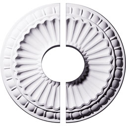 Ekena Millwork - CM11LI2-03500 - Endurathane Linus Ceiling Medallion, 11 1/4"OD x 3 1/2"ID x 1 1/8"P (Fits Canopies up to 3 1/2"), Factory Primed