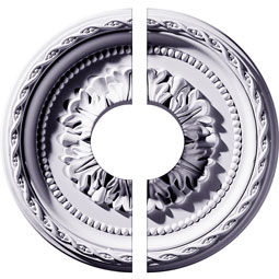Ekena Millwork - CM11PA2-03500 - Endurathane Palmetto Ceiling Medallion, 11 1/2"OD x 3 1/2"ID x 1"P (Fits Canopies up to 3 1/2"), Two Piece, Factory Primed