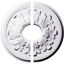 Ekena Millwork - CM12LE2-03500 - Endurathane Legacy Acanthus Ceiling Medallion, 12 3/4"OD x 3 1/2"ID x 7/8"P (Fits Canopies up to 3 1/2"), Two Piece, Factory Primed