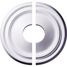 Ekena Millwork - CM12RE2-03500 - Endurathane Reece Ceiling Medallion, 12"OD x 3 1/2"ID x 1 3/4"P (Fits Canopies up to 3 1/2"), Two Piece, Factory Primed