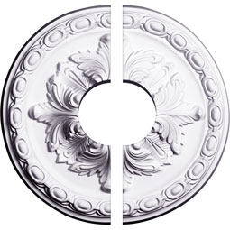 Ekena Millwork - CM12ST2-03500 - Endurathane Stockport Ceiling Medallion, 11 3/4"OD x 3 1/2"ID x 3/8"P (Fits Canopies up to 3 1/2"), Factory Primed