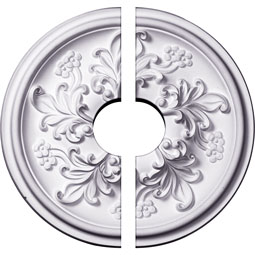Ekena Millwork - CM14KT2-03500 - Endurathane Katheryn Ceiling Medallion, 14 1/2"OD x 3 1/2"ID x 2 3/4"P (Fits Canopies up to 3 1/2"), Two Piece, Factory Primed