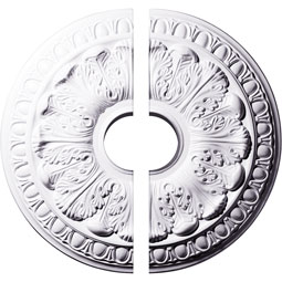 Ekena Millwork - CM15CN2-03500 - Endurathane Colton Ceiling Medallion, 15 3/4"OD x 3 1/2"ID x 1 1/2"P (Fits Canopies up to 4 3/4"), Two PieceFactory Primed