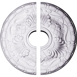 Ekena Millwork - CM16AM2-03500 - Endurathane Amelia Ceiling Medallion, 15 3/4"OD x 3 1/2"ID x 5/8"P (Fits Canopies up to 4 1/8"), Two Piece, Factory Primed