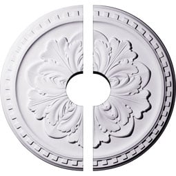 Ekena Millwork - CM16ER2-03500 - Endurathane Emeryville Ceiling Medallion, 16 7/8"OD x 3 1/2"ID x 5/8"P (Fits Canopies up to 3 1/2") Two Piece, Factory Primed