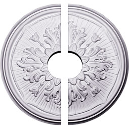 Ekena Millwork - CM16LU2-03500 - Endurathane Luton Ceiling Medallion, 15 3/4"OD x 3 1/2"ID x 5/8"P (Fits Canopies up to 3 1/2"), Two Piece, Factory Primed
