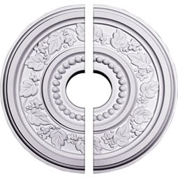 Ekena Millwork - CM16MA2-03500 - Endurathane Marseille Ceiling Medallion, 16 1/8"OD x 3 1/2"ID x 5/8"P (Fits Canopies up to 4 1/4"), Two Piece, Factory Primed