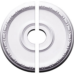 Ekena Millwork - CM16MD2-03500 - Endurathane Medea Ceiling Medallion, 16 1/2"OD x 3 1/2"ID x 1 1/2"P (Fits Canopies up to 5 1/2"), Two Piece, Factory Primed