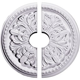 Ekena Millwork - CM16SW2-03500 - Endurathane Swindon Ceiling Medallion, 16 7/8"OD x 3 1/2"ID x 1 1/2"P (Fits Canopies up to 3 1/2"), Two Piece, Factory Primed