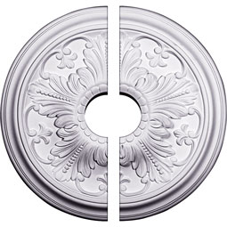Ekena Millwork - CM17VI2-03500 - Endurathane Vienna Ceiling Medallion, 16 7/8"OD x 3 1/2"ID x 5/8"P (Fits Canopies up to 3 1/2"), Two Piece, Factory Primed