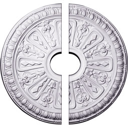 Ekena Millwork - CM18RA22-03500 - Endurathane Raymond Ceiling Medallion, 18"OD x 3 1/2"ID x 1 1/4"P (Fits Canopies up to 5 3/8"), Two Piece, Factory Primed