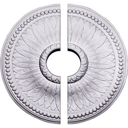 Ekena Millwork - CM19BI2-03500 - Endurathane Bailey Ceiling Medallion, 18 1/8"OD x 3 1/2"ID x 3/4"P (Fits Canopies up to 4"), Two Piece, Factory Primed